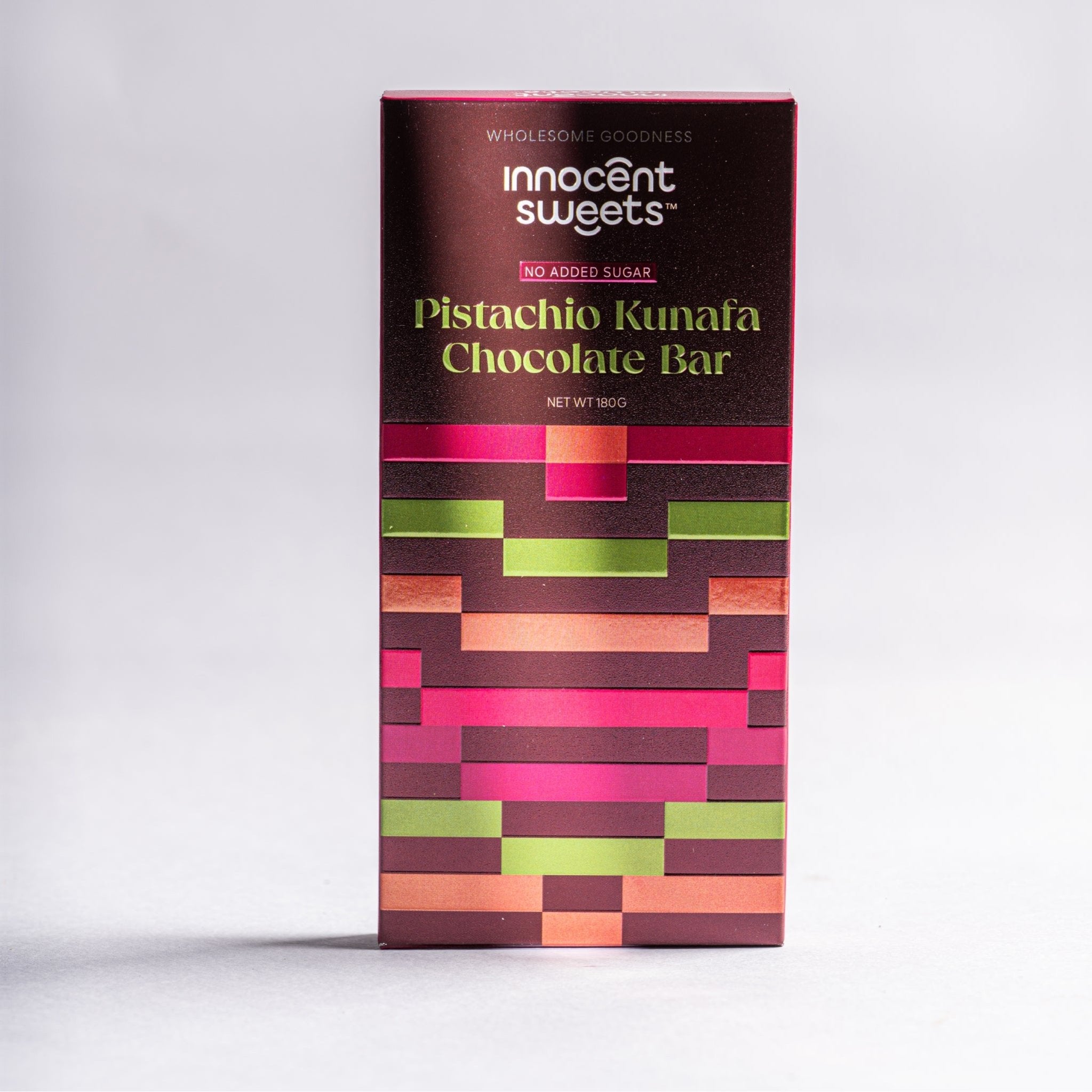 Pistachio Kunafa Chocolate Bar - No - Added Sugar - 180g by Innocent Sweets