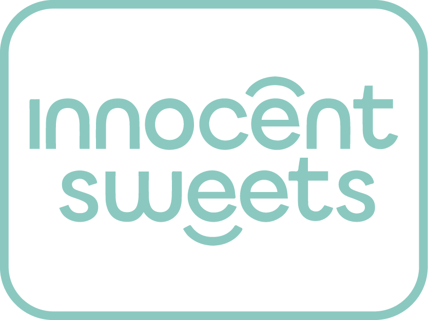 Logo of 'innocent sweets' with a light blue color on a white background
